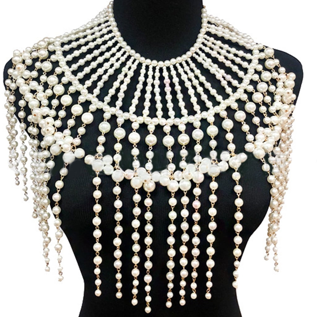 mi様　Pearl Chain Harness MISBHV X LILITH MONOGRAM WHITE PEARL HARNESS – Lilith by Sita