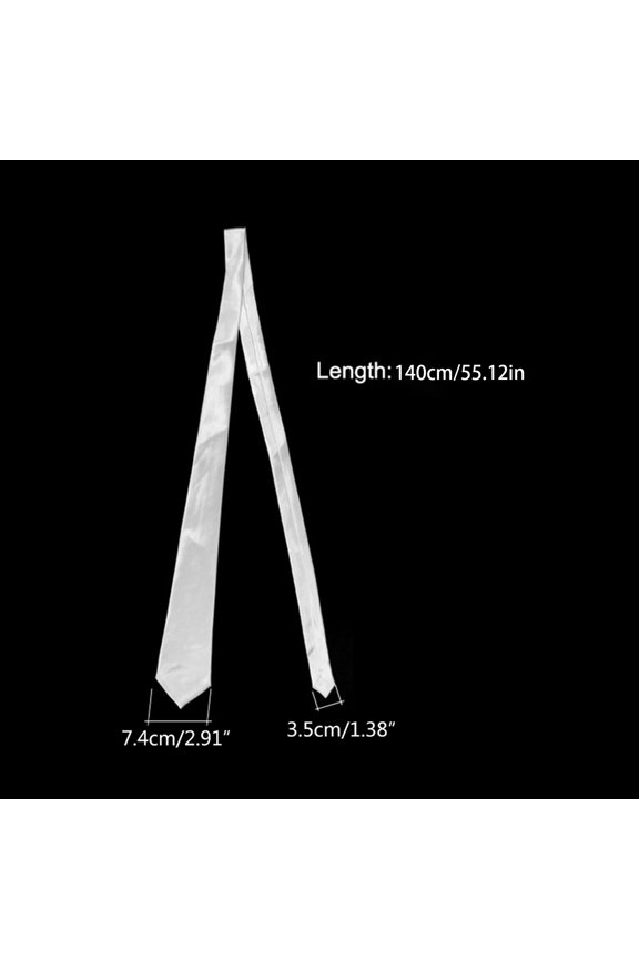 Men Sublimation Tie Solid Color White Heat Transfer Polyester Necktie White
