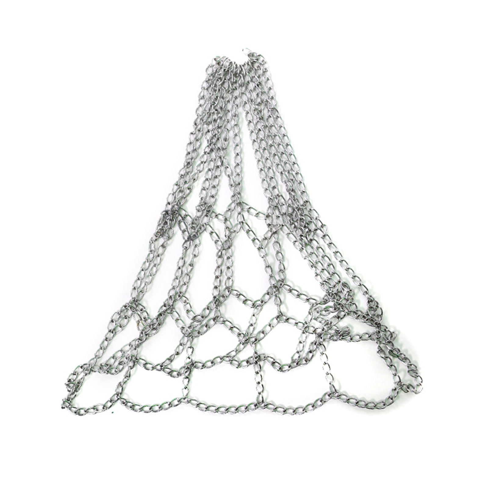 Yoetaun Outdoor Basketball Targets Net Standard Braided Metal Chain Basketball Net for Outdoor Indoor Goal Basketball Net Silver