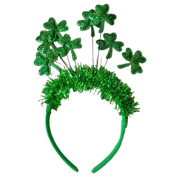Yoetaun Patrick's Day Headband Holiday Props Headdress Shamrock Headgear Adults Kids Leprechaun Shape Shamrock