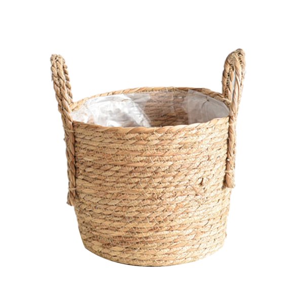 Yoetaun Plant Basket with Handles Basket Flower Pots Planter Woven Plant Pots Straw Planter Grocery Toy Storage Baskets