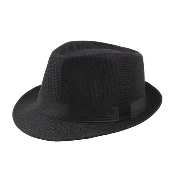 Yoetaun Short Brim Hats Mens Vintage Hat with Black Bands 8 Solid Color Size Fit Most Black
