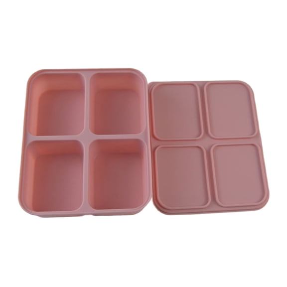 Yoetaun Silicone Tray With Lid For Easy Demold And Odor Prevention, Space Saving Design For Homes Kitchen Or Office Pink