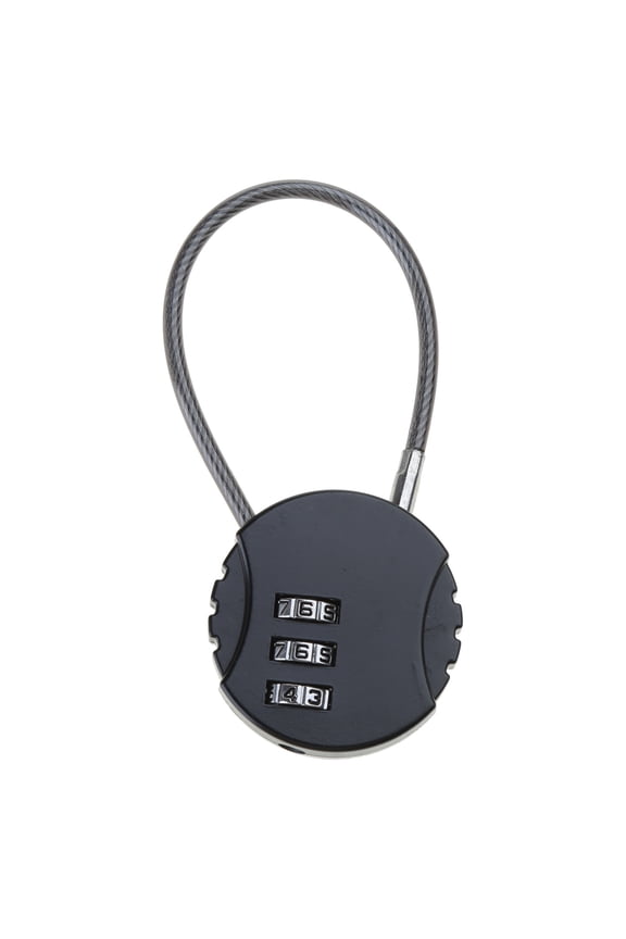 Small Travel Luggage Lock 3 Digit Combination Padlock Small Wire Rope Password Lock for Backpacks Gym School Lockers Black