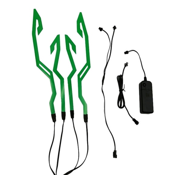 Yoetaun Upgrade Battery Powered Motorcycles Helmet Light, Night Riding Helmet Light Sticker,3 Led Helmet Light Green