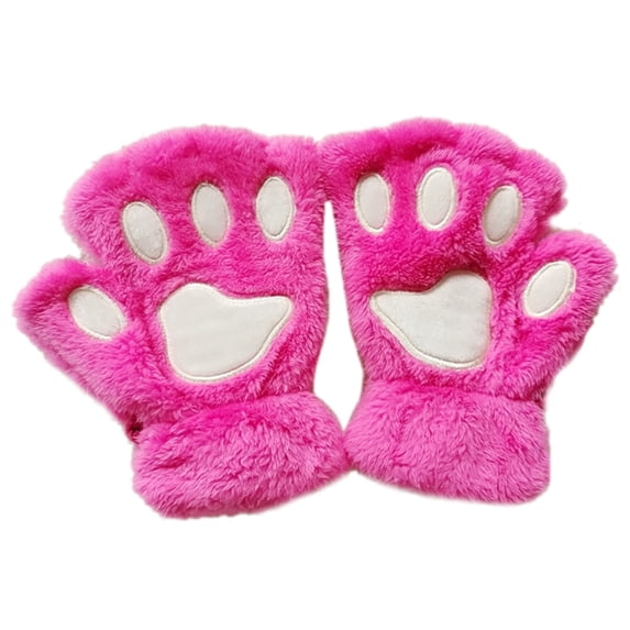 Yoetaun Women Girls Lovely for Claw Thick Half Fingerless Gloves y Plush