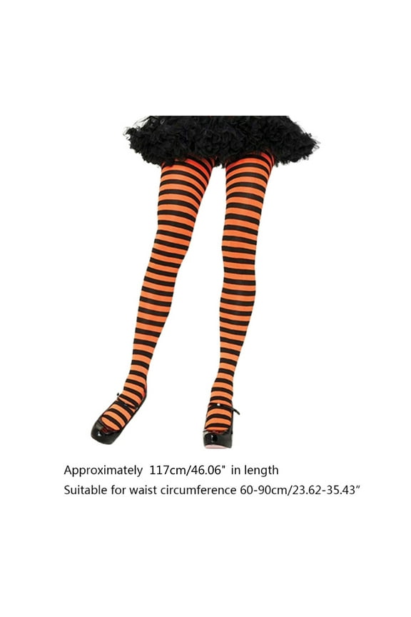 Women Girls Rainbow Multicolor Striped Tights Opaque Stockings Pantyhose for Christmas Halloween Cosplay Costume Color 7