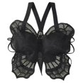 thumbnail image 1 of Yoetaun Womens Butterfly Lace Strappy V Neck Backless Crop Top Padded Bustier Bra Sleeveless Camisole Bralette Solid Underwear Black, 1 of 9