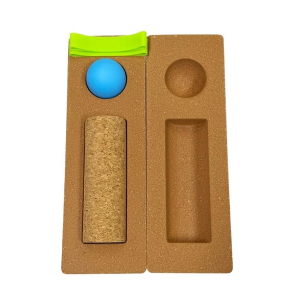 Yoga Ankle Balance Board, Cork Balance Board Set with Roller and Massage Ball, 4-in-1 Foot Strengthening Kit for Ankle Stability Core Training