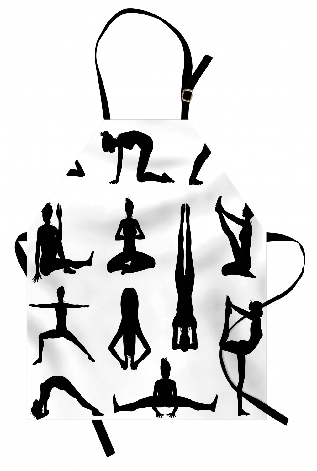 Yoga Apron Various Yoga and Pilates Pose Silhouettes Asanas Prayanama ...