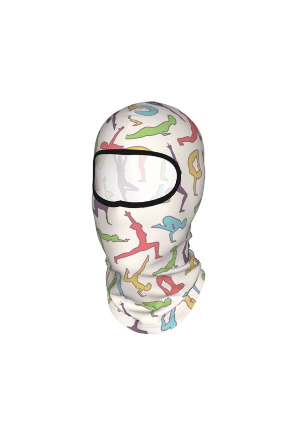 Yoga Asanas Poses Unisex Balaclava Ski Mask Full Face Cover for Cold Weather & UV Protection, Breathable Cooling Helmet Liner