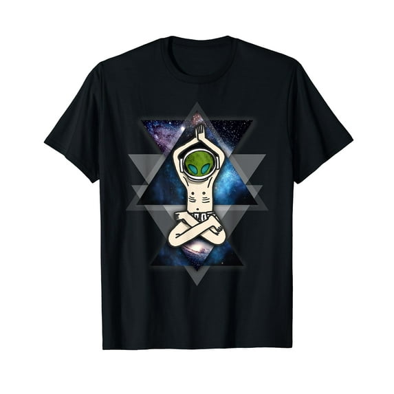 Yoga Astronaut Alien In Space Funny Meditation Gift T-Shirt