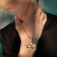 thumbnail image 1 of Yoga Aum Om Ohm Sanskrit 14K Yellow Gold Pendant Chain Necklace Men India Outdoor Sport Women Bijoux Jewelry, 1 of 7