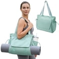thumbnail image 1 of Yoga Bags for Women Yoga Mat Bag Carrier Carryall Tote with with Hook-and-loop, Pilates Shoulder for Travel Beach Gym Office Workout, Green, 1 of 11
