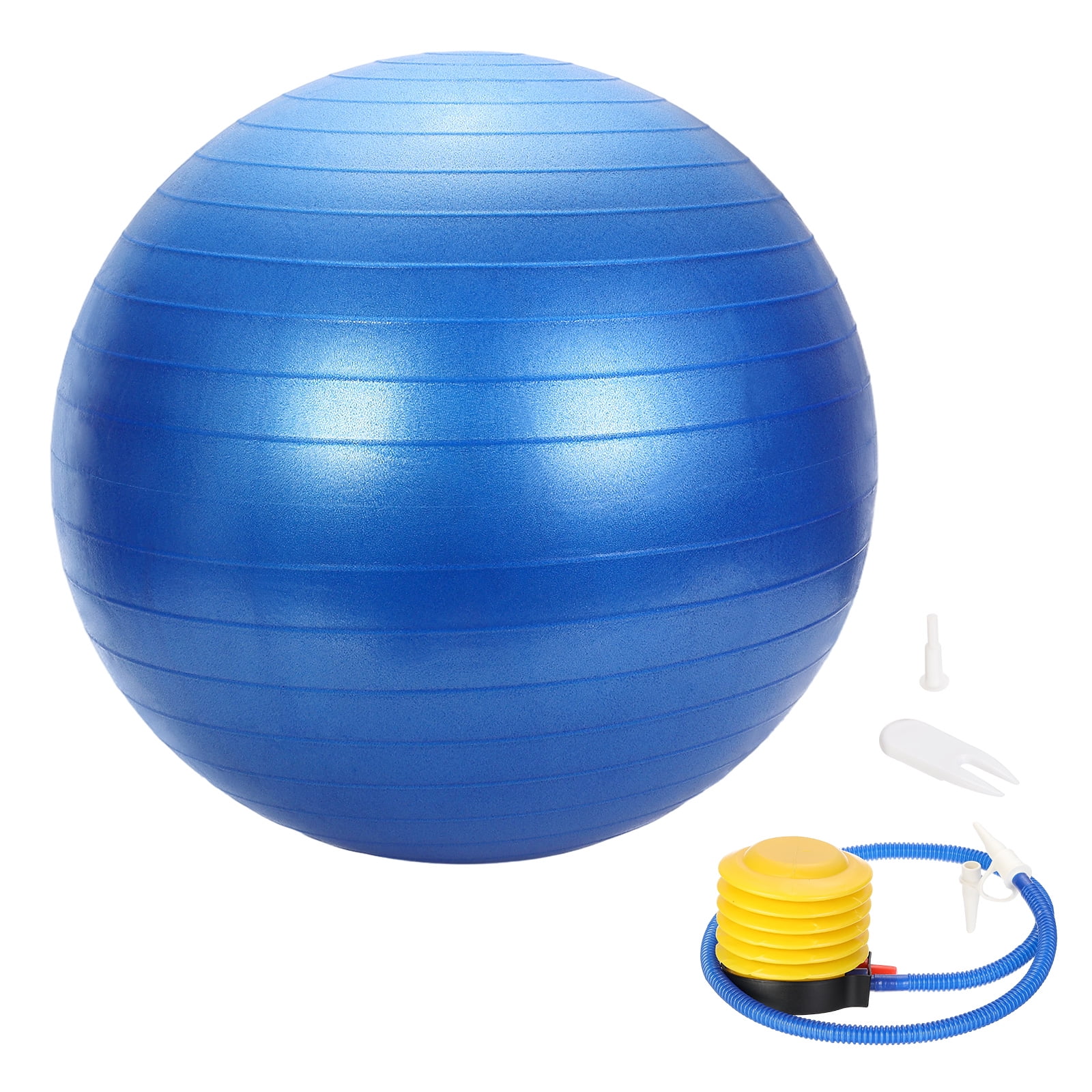 Yoga Ball, Exercise Ball 25.6" & & Blue Anti-Slip Stability Pilates Extra Thick Birth Workout with Pump - Fitting for (Gym Balance Fitness Core Workout)