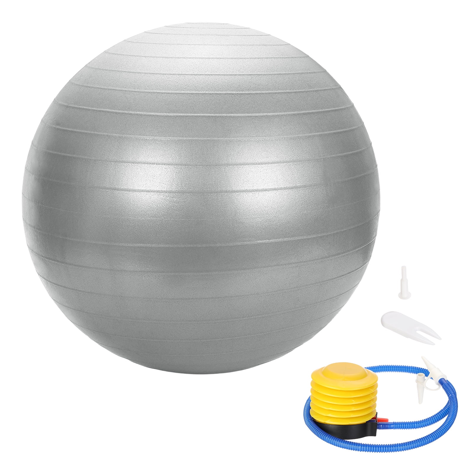 Yoga Ball, Exercise Ball 29.5" & & Grey Anti-Slip Stability Pilates Extra Thick Birth Workout with Pump - Fitting for (Gym Balance Fitness Core Workout)