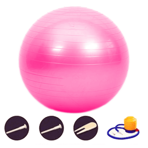 Yoga Ball - Exercise Ball for Workout pilates Stability - Anti-Burst and Slip Resistant for physical therapy, Birthing, Office Ball Chair, Flexible Seating, Home Gym，pink，65cm,，pink,，65cm,F45245