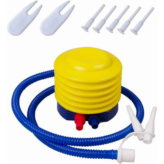 Yoga Ball Pump Exercise Balls Pumps Manual Han Foot Press Air Inflator with Plug Pin Stopper Aapter Kit for Sports Fitness Balloon Swimming Ring Pool Float Inflatable Be Pillow Boat Outoor