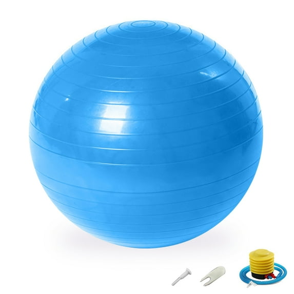 Yoga Ball for Fitness, Birthing, or Workout Burst & Non-Slip, Gym Quality Balance Ball-blue