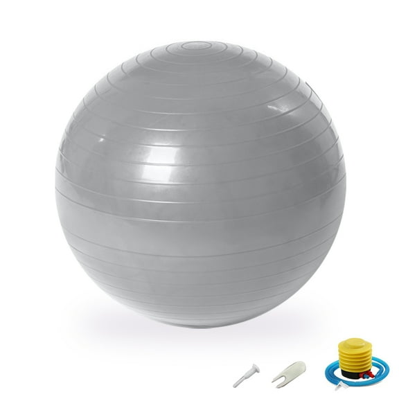Yoga Ball for Fitness, Birthing, or Workout Burst & Non-Slip, Gym Quality Balance Ball-grey