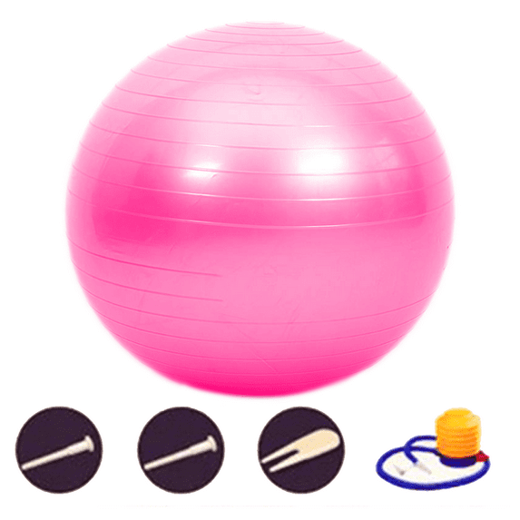 Stability Ball, with Pump Included, for Balance, Exercise, Workout, Core Training-pink-65cm