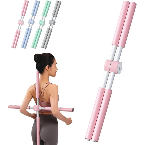Yoga Bar Posture Correction Antis-Buckle Yoga Stick For Back And Neck Gymnastics Stick With Stainless Steel Core And Foam For Adults And Children