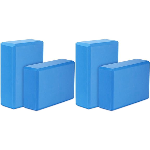 Yoga Blocks 4 Pack,23X15X7.6cm High Density EVA Foam Yoga Block Exercise Bricks,Eco Friendly & ,Blue