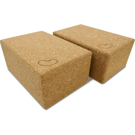 Yoga Blocks, Eco Friendly Non-Slip 2 pcs Soft Foam Block - Studio Grade, Improves Stability & Alignment - Cork