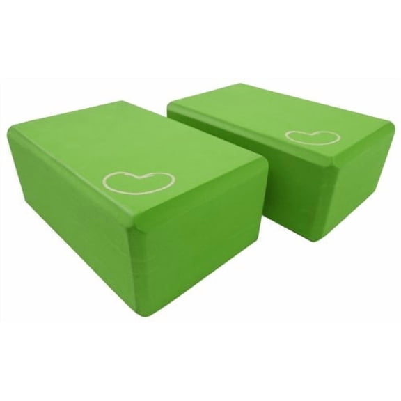 Yoga Blocks, Eco Friendly Non-Slip 2 pcs Soft Foam Block - Studio Grade, Improves Stability & Alignment - Green