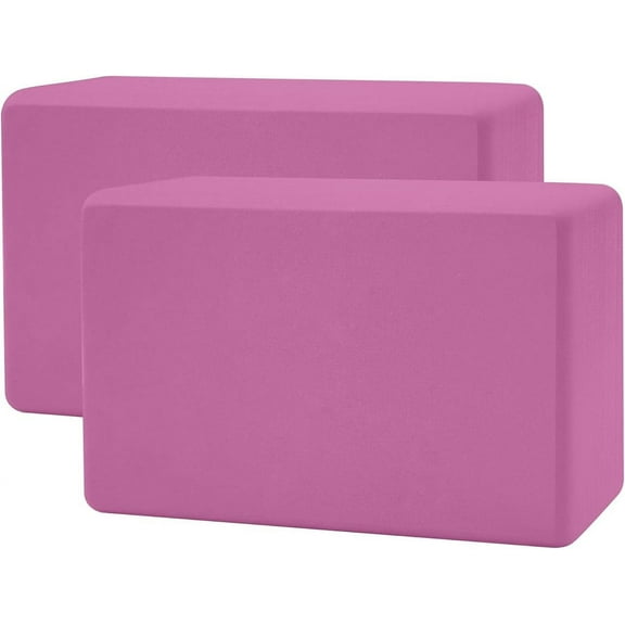 biguphate 9'' Sturdy Foam Yoga Block, Pink, 2 Pack