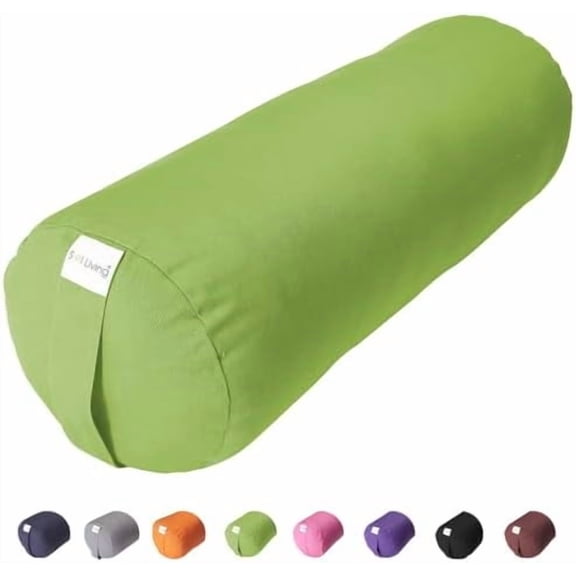 Yoga Bolster Pillow for Restorative Yoga Meditation Bolster 100% Cotton Cylindrical Meditation Cushion Firm Cushion Bolster Washable Cover for Balance Support Asana Poses$$