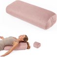 thumbnail image 1 of Yoga Bolster Pillow,Washable Velvet Cover, for Restorative Yoga Meditation, Foam particles + silk floss, with handles, Removable washable velvet cover, 25"x12"x5"curved wedge for support and stretch, 1 of 7