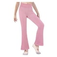 thumbnail image 1 of Yoga Bootleg Pants for Girls Size 13-14 Years Old Pink Bell Bottom Bootcut Leggings, 1 of 7