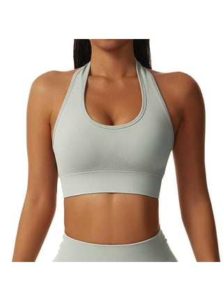 Ociviesr Women's Halterneck Sports Bra Backless Deep V Neck Sports Bustier  Padded Gym Push Up Bra Backless Adjustable Straps Women S Sports Bras Pads  for Sports Bras 