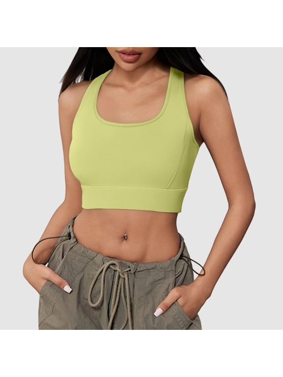 Sports Bra for Yoga Training, L, Yellow