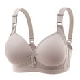 thumbnail image 1 of Yoga Bra for Women JIANLAI Supportive Wireless Push Up Bra Full Coverage No Underwire Seamless Plus Size for Older Women Grey, 1 of 2