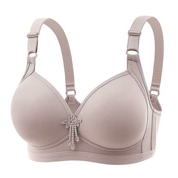 Yoga Bra for Women JIANLAI Supportive Wireless Push Up Bra Full Coverage No Underwire Seamless Plus Size for Older Women Grey