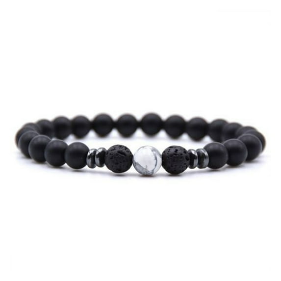 Yoga Bracelet 8mm Beads Natural Matte Black Volcanic Stone Bracelet Women Men Jewelry