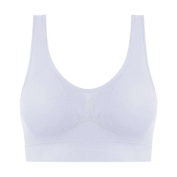Yoga Bras for Women New Ladies Seamless Comfortable One-Piece No Underwire Vests Breathable Gathering Bra Woman Underwear New Push up Bras for Women No Underwire Style B-53 White