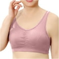 thumbnail image 1 of Yoga Bras for Women Yoga Bras Solid Sleeveless Cold Shoulder Casual Tanks Blouse Tops V-Neck Back-Smoothing Bra Feature Hook and Eye Closure T-Shirt Bra Style Y-69 , Red-a XL, 1 of 4