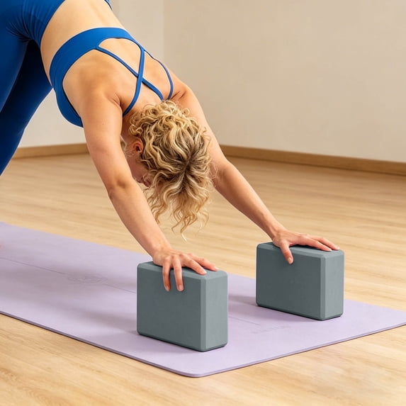 Yoga Brick, High Density EVA Foam Block for Stretch Alignment, Lightweight Yoga Prop for Stability and Support, 9.1 x 5.9 x 3.1 Inches