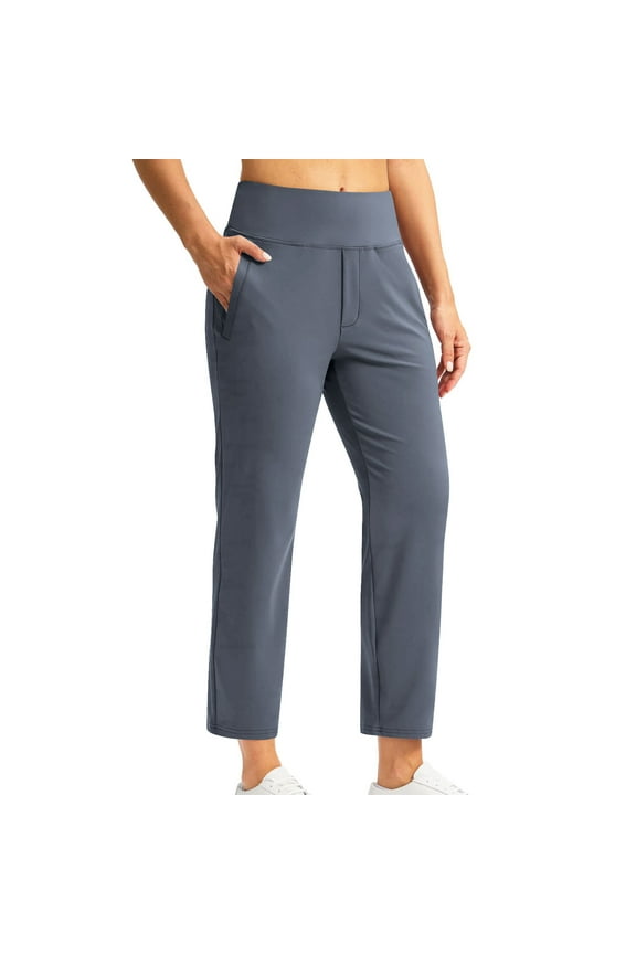 Yoga Capri Pants for Women High Waist Tummy Control Crop Athletic Workout Pants Drying Tigh Elastic Comfort Fitness Nine Points Pants Blue S