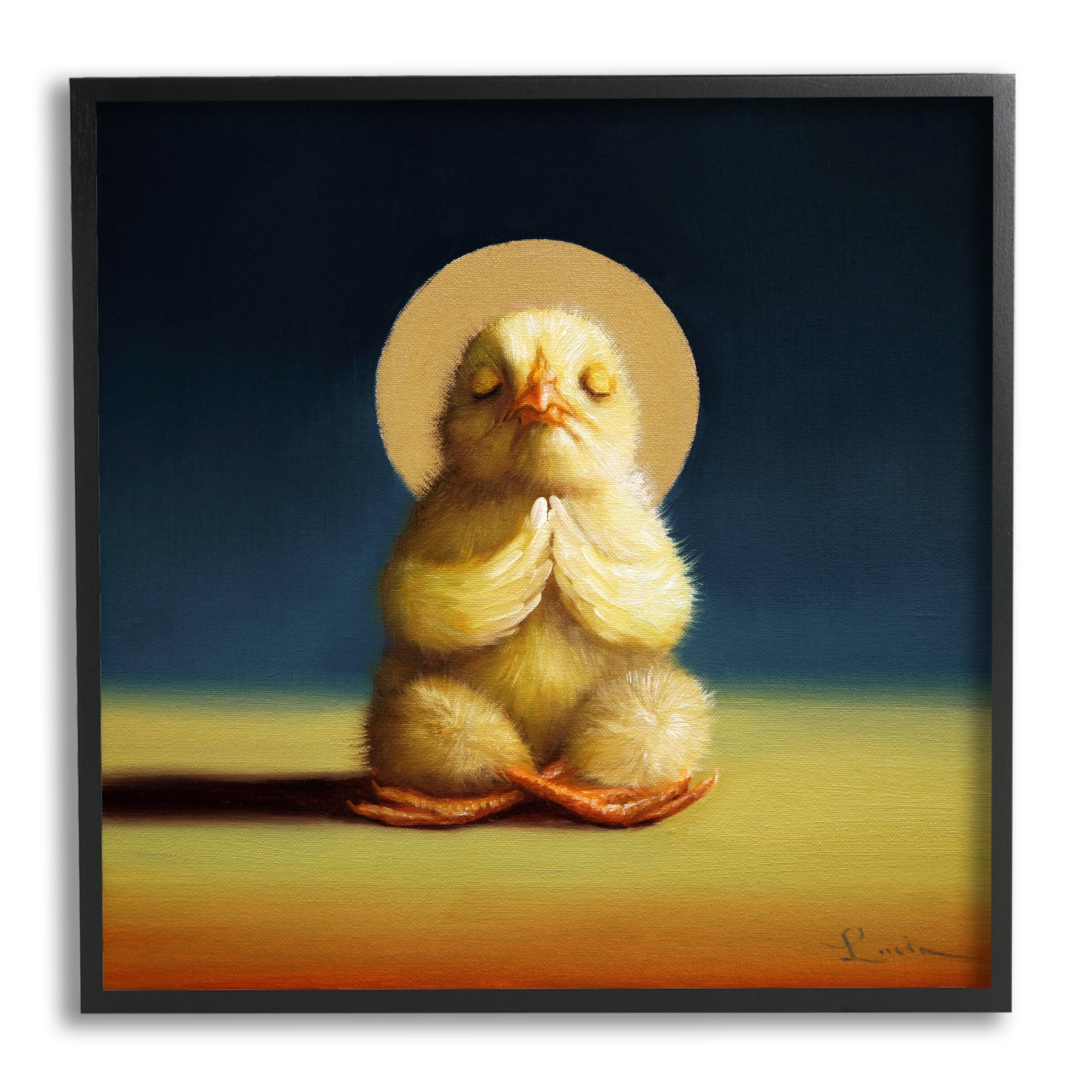 Yoga Chicks Funny Farm Animal Painting Lotus Pose Animals & Insects Painting Framed Art Print Wall Art