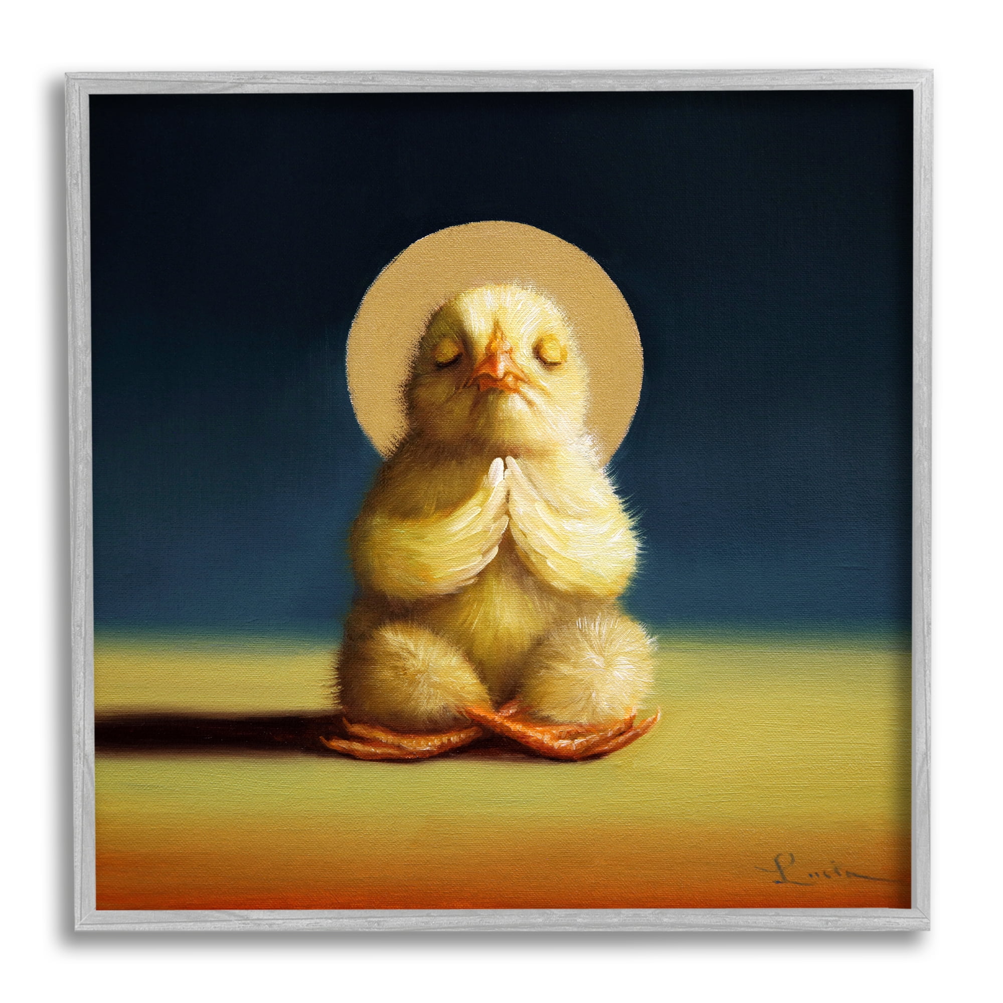 Yoga Chicks Funny Farm Animal Painting Lotus Pose Animals & Insects Painting Framed Art Print Wall Art