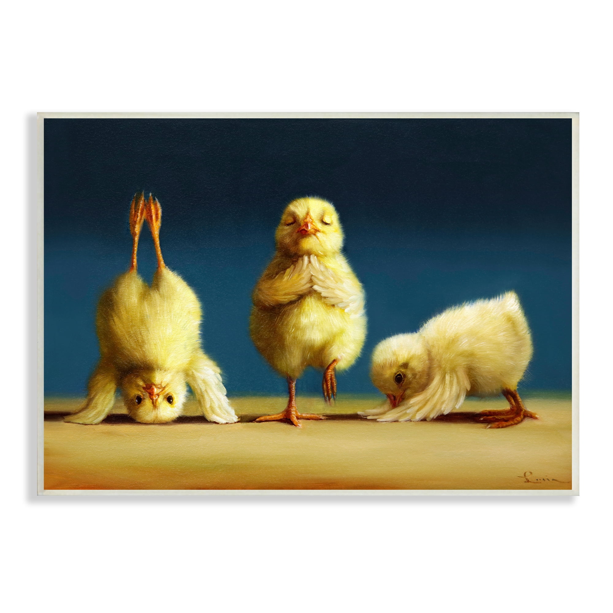 Yoga Chicks Funny Stretching Poses Farm Animal Painting Animals & Insects Painting Unframed Art Print Wall Art