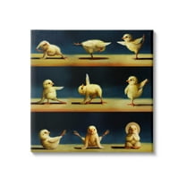 Yoga Chicks Stretching Farm Animals Funny Exercise Painting Animals & Insects Painting Gallery-Wrapped Canvas Print Wall Art