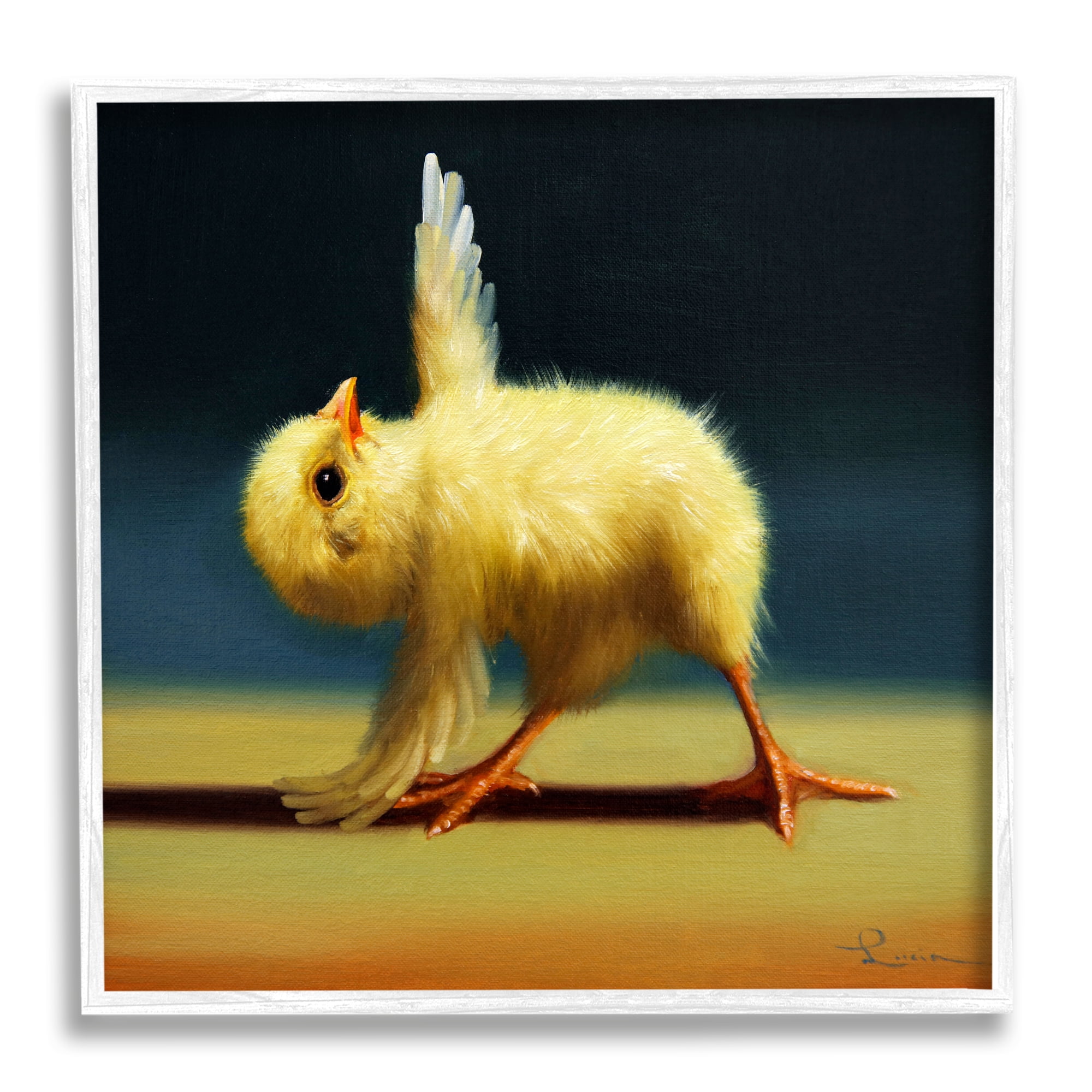 Yoga Chicks Triangle Pose Funny Farm Animal Painting Animals & Insects Painting Framed Art Print Wall Art