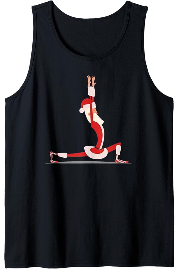 Yoga Christmas Santa Pose Christmas Xmas Lovers Tank Top Size S-3XL
