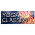 thumbnail image 1 of Yoga Classes | 18" X 48" Banner | Outdoor Vinyl Sign With Grommets | Studio Hatha Lyengar Vinyasa Hot Ashtanga Instructor Advertising Displays | Made in The USA, 1 of 4