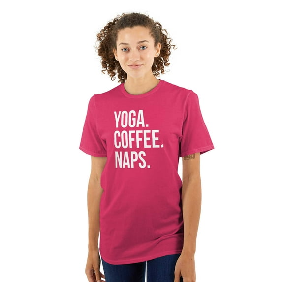 Yoga Coffee Naps Meditation Fitness Women's Plus Size Graphic Tee Brisco Brands 4X